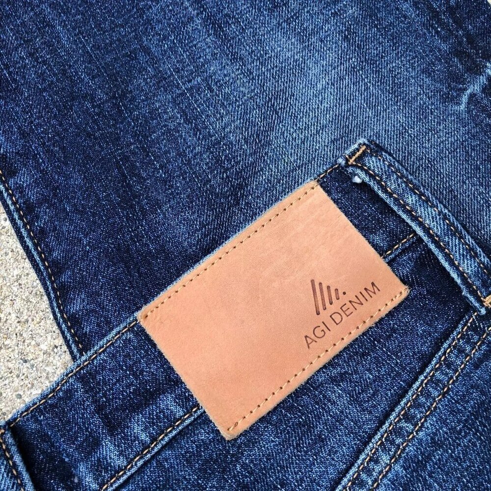 AGI DENIM Denim Jeans Men's 28 x 28 Dark Wash Blue Authentic Futures But… - Picture 6 of 11